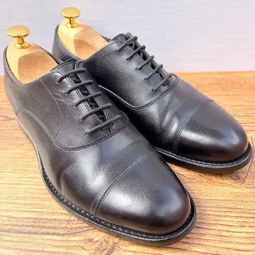 [새상품급] 자란스리우야 스트레이트 팁 25cm 블랙 내봉 가죽 신발