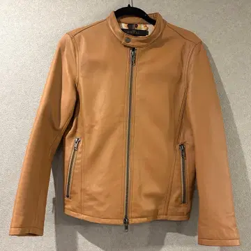 베이지 가죽 싱글 라이더 자켓 DOWBL 사이즈 42 S