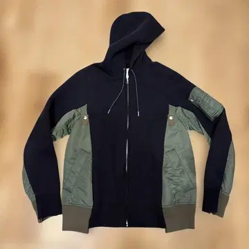 sacai Sponge Sweat x MA-1 Zip Hoodie