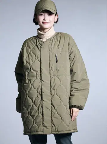 여성용 방풍 발수 스트레치 퀼팅 코트 베이지