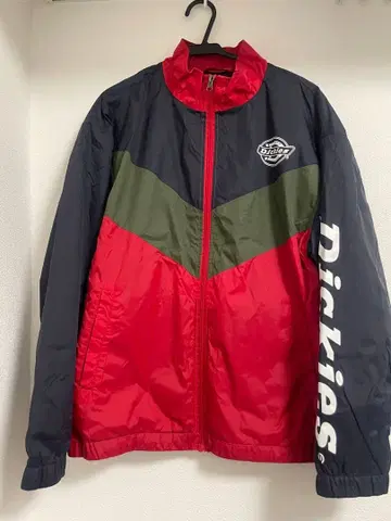 Dickies 나일론 자켓, 바람막이 네이비/레드/올리브