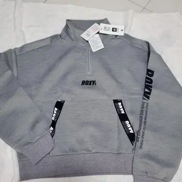 ROXY 그레이 하프 지퍼 후드티 M