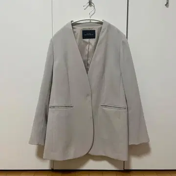 그린 레이블 릴랙싱 노카라 자켓 라이트 그레이