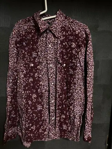 플라워 프린트 코튼 셔츠 긴팔