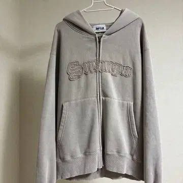 Snap club 더블 지퍼 후드티 라이트 베이지 M