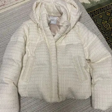 Her lip to 후디드 트위드 다운 재킷