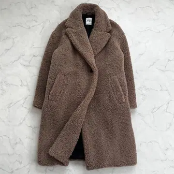 새상품급 ZARA 자라 테디베어 코트 롱 모카 싱글 여배우 옷깃 S