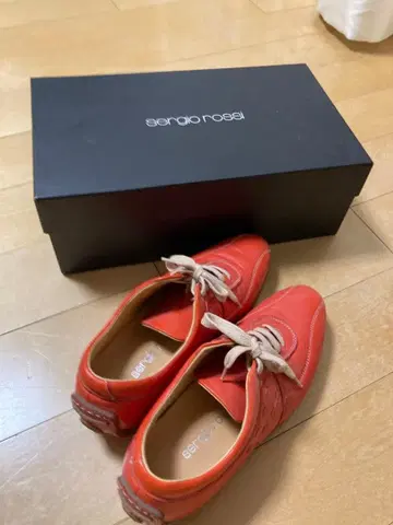 새상품급 세르지오 로시 36 오렌지 가죽 스니커즈 Sergio rossi