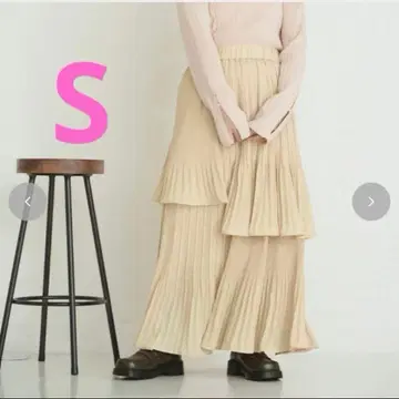 시마무라 tal by yumi 랜덤 플리츠 스커트 베이지 유미상 S
