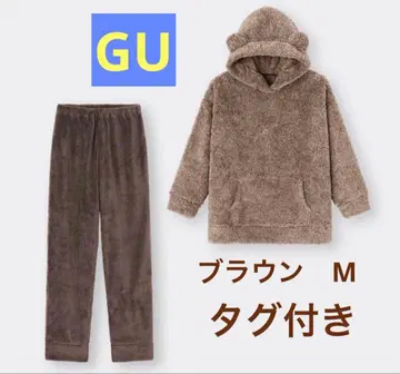 GU 브라운 후드 곰 마쉬멜로우 필 라운지 세트 택 포함