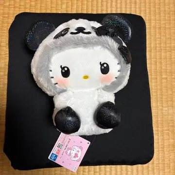 팬더 헬로키티 텍스타일 리본 BIG 봉제 인형 화이트 택 포함 산리오