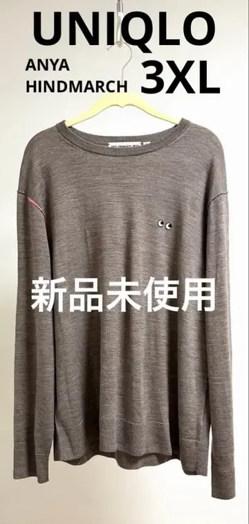 유니클로 안야 힌드마치 메리노울 크루넥 스웨터