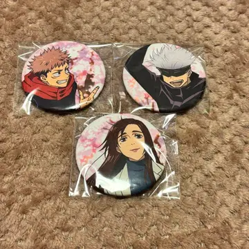 이타도리 유우지 고죠 사토루 이에이리 쇼코 주술회전 전시회 꽃놀이 캔뱃지