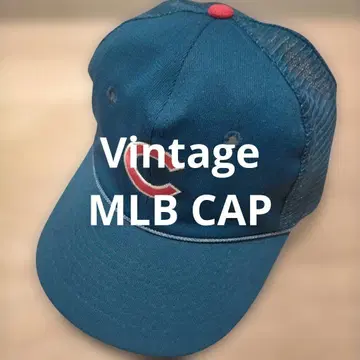 90s 컵스 MLB 메쉬 캡 미션 디스트릭트 핀즈 포함 챙 안쪽 그린