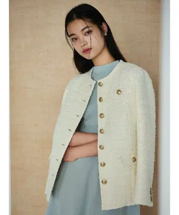 미사용 CELFORD 팬시 트위드 롱 자켓 트위드 자켓