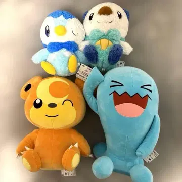 포켓몬 봉제 인형 4개 세트 팽도리/물오리/해너츠/꾸꾸리