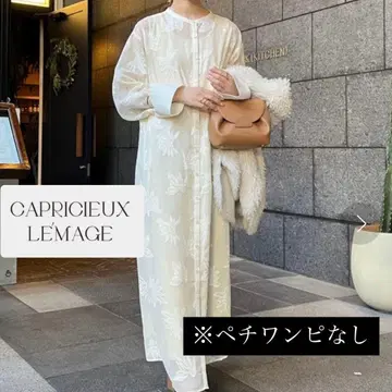 새상품급 CAPRICIEUX LE MAGE 자카드 시어 원피스 화이트