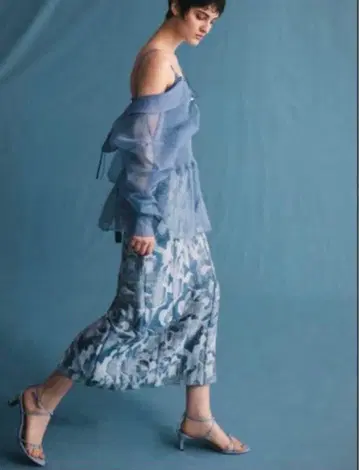 프레이 아이디 자카드 레이스업 스트레이트 스커트