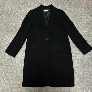 플라스테 PLST 노카라 코트 가을/겨울 롱 코트 아우터 블랙