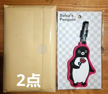 Suica 펭귄 러기지 태그 꽃과 펭귄