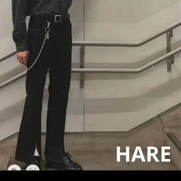 HARE 플레어 팬츠 블랙 M
