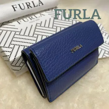 미사용품 훌라 FURLA 삼단 접이식 컴팩트 지갑 심플한 디자인 가죽