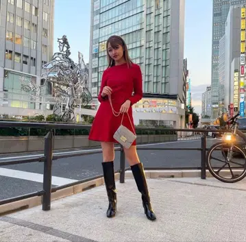 스타브링크 starblinc 원피스 빨간색 벨트 레드 크리스마스