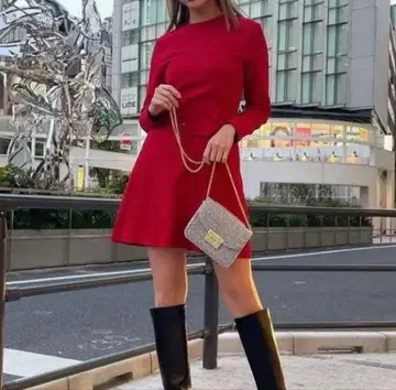 스타브링크 starblinc 원피스 빨간색 벨트 레드 크리스마스