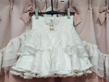 리즈리사 시어 체크 플레어 치마바지 lizlisa 화이트