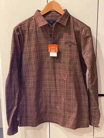 새상품 캘러웨이 골프 남성용 긴팔 셔츠 체크 프린트 속기모 L