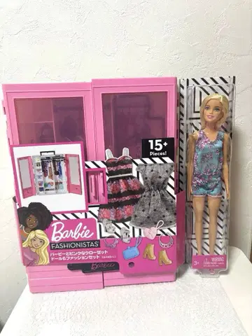 바비와 핑크 옷장 인형 & 패션 세트 바비 옷 갈아입기