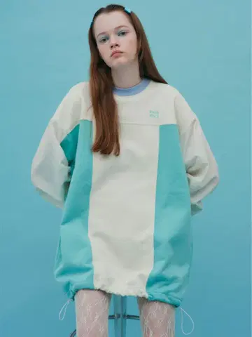 FURFUR 바이컬러 오버 맨투맨 원피스