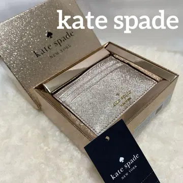 컨디션 최상 케이트 스페이드 슬림 카드 케이스 스몰 메탈릭 사피아노