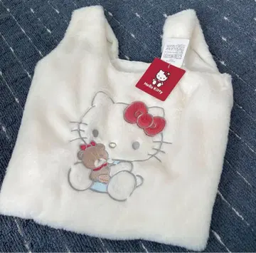 미사용 새상품 키티 토트백 복슬복슬 시마무라 아베일 산리오
