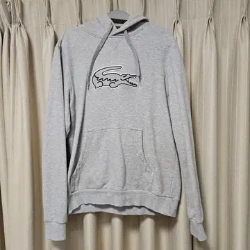 LACOSTE 빅 로고 후드티 그레이 M 사이즈