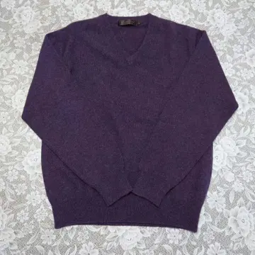 캐시미어 100% V넥 스웨터 퍼플 Peater Field