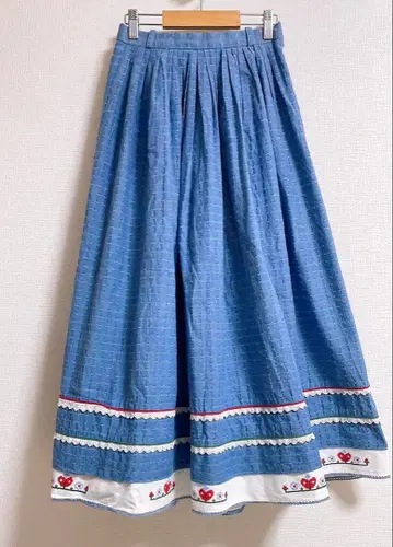 [ 구제 의류 ] 롱 스커트 자수 레이스