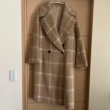 23구 manteco 마테코 빅 사이즈 샤기 체크 롱 코트 15호