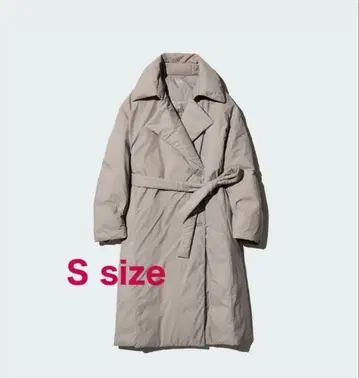 유니클로 다운 벨티드 롱 코트 S 사이즈 UNIQLO 트렌치