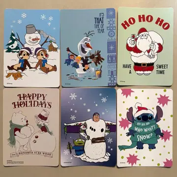 디즈니 스토어 가위바위보 카드 크리스마스 겨울 6장 컴플리트