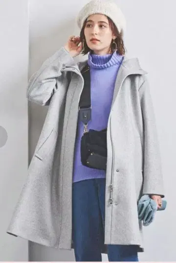 새상품급 유나이티드 애로우즈 후드 부착 코트 그레이 40 L 사이즈