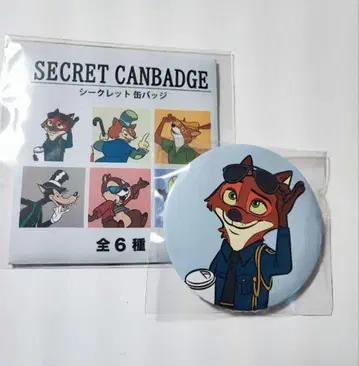 디즈니 시크릿 캔뱃지 주토피아 닉 경찰