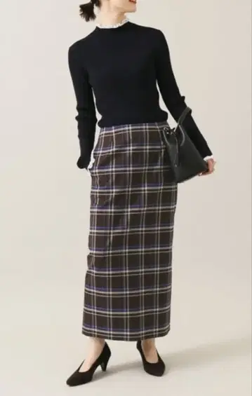 새상품급 IENA 체크 타이트 스커트