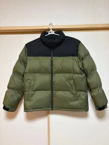 다운 자켓 올리브 그린 블랙 xl