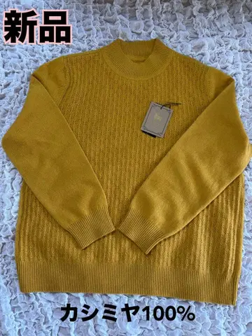 새상품 모 캐시미어 100% 스웨터 머스타드 계열 M-L 루즈한 사이즈