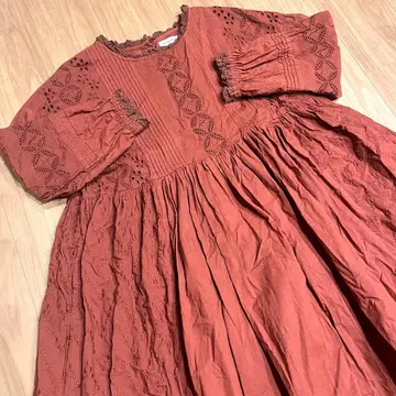 사만사 모스모스 컷워크 레이스 원피스 보르도