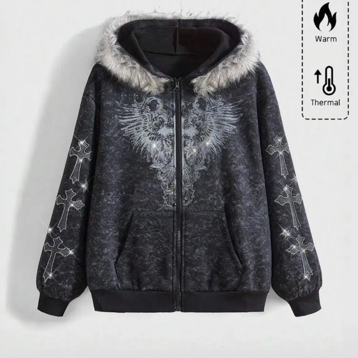 Dimmoire Magician Hooded Zip-Up Parka Gray #딤모아르,#Dimmoire on