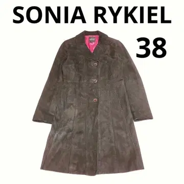새상품급 SONIA RYKIEL 램 가죽 양가죽 롱 코트