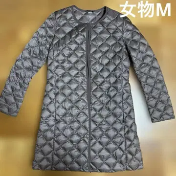 [ 여성용/새상품급 ] UNIQLO 노카라 롱 다운 코트 브라운 M