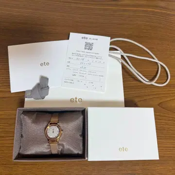 ete 솔라 워치 메쉬 벨트 핑크 골드 890396 손목시계